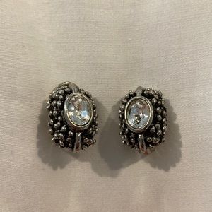 Vintage Silver and Diamond Earrings